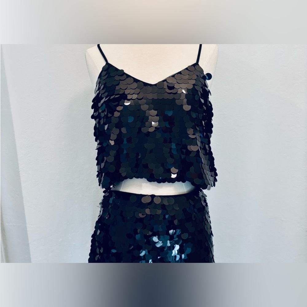 Sincerely Jules black sequin crop top Size M (part of a set)
